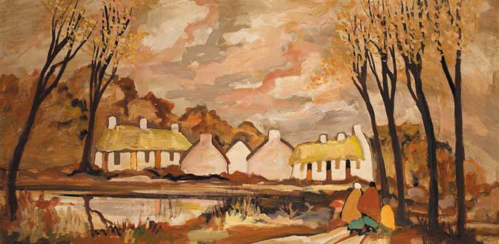 RETURNING TO THE VILLAGE, AUTUMN by Markey Robinson (1918-1999) at Whyte's Auctions