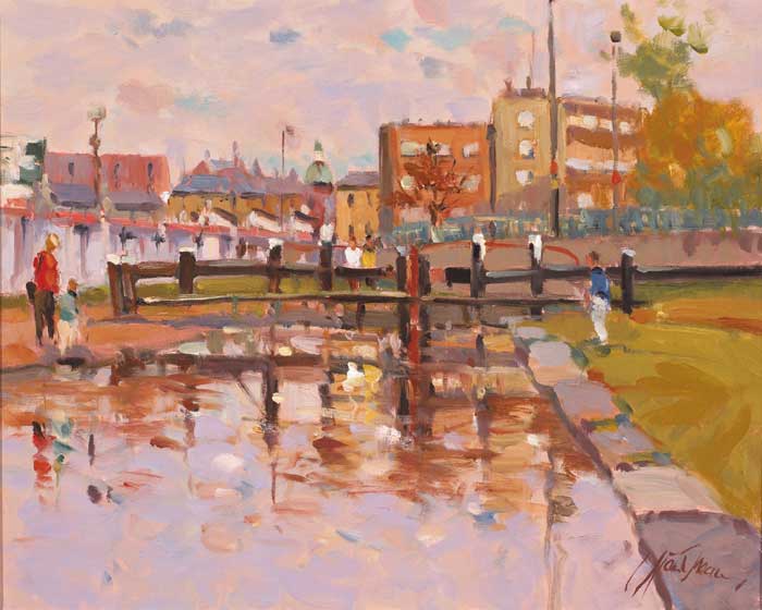 GRAND CANAL NEAR RATHMINES, 1996 by Liam Treacy (1934-2004) at Whyte's Auctions