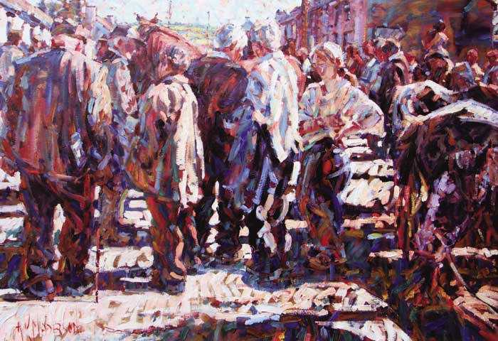 THE SUMMING UP, EVENING, TALLOW HORSE FAIR by Arthur K. Maderson sold for �19,000 at Whyte's Auctions