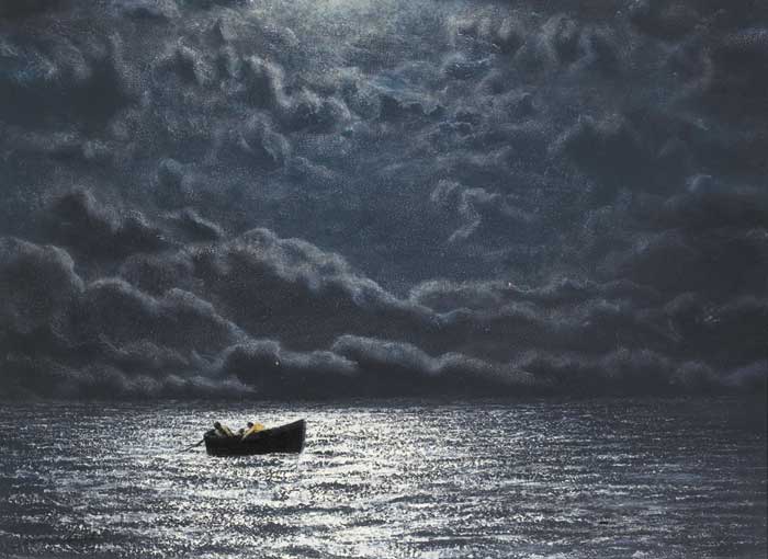 THE SEA AT NIGHT by Ciaran Clear sold for �2,300 at Whyte's Auctions