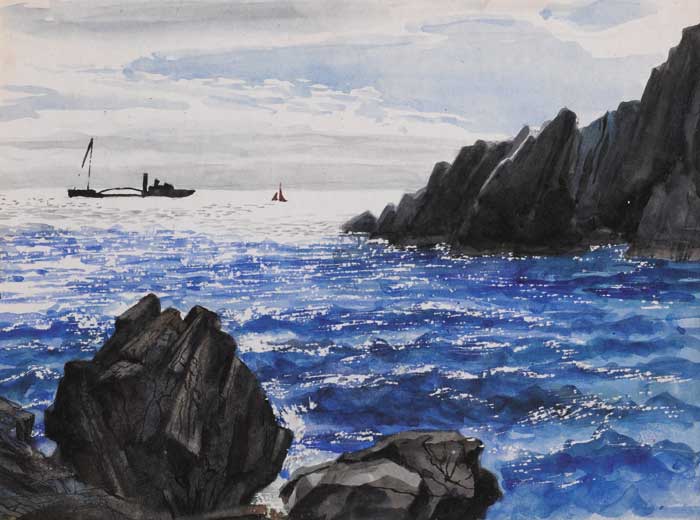 DREDGER OFF THE NEEDLES, HOWTH by Muriel Brandt sold for �950 at Whyte's Auctions