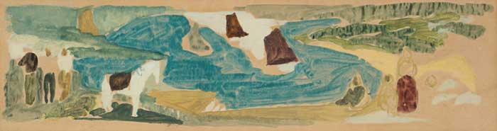 STUDY FOR ZETLAND HOTEL MURAL, CASHEL, COUNTY GALWAY, circa 1953 by Elizabeth Rivers (1903-1964) at Whyte's Auctions