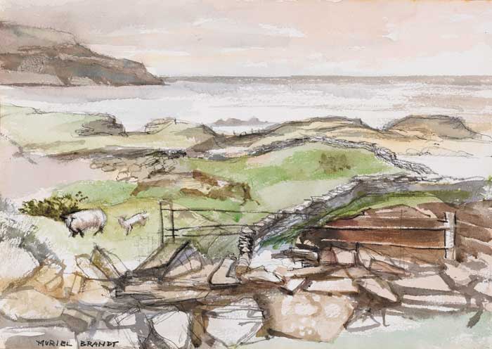 SHEEP GRAZING BY THE SEA by Muriel Brandt RHA (1909-1981) at Whyte's Auctions