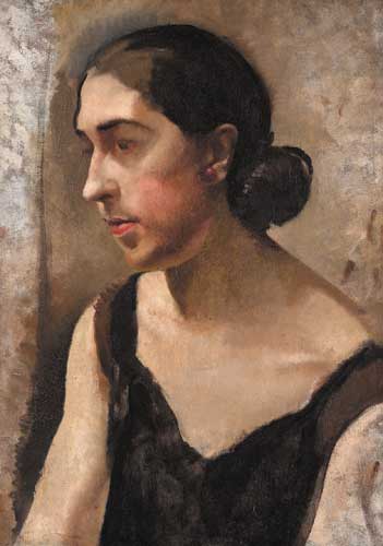 HEAD OF A WOMAN IN A BLACK DRESS, 1926 by Eileen Reid (1894-1981) at Whyte's Auctions