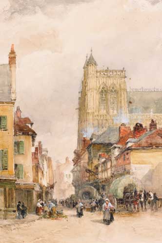 A CONTINTENTAL TOWN by William Bingham McGuinness sold for �1,200 at Whyte's Auctions