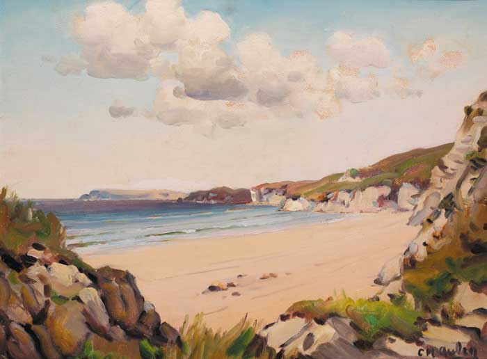 VIEW ACROSS A STRAND TOWARDS LOW CLIFFS by Charles J. McAuley sold for �2,300 at Whyte's Auctions