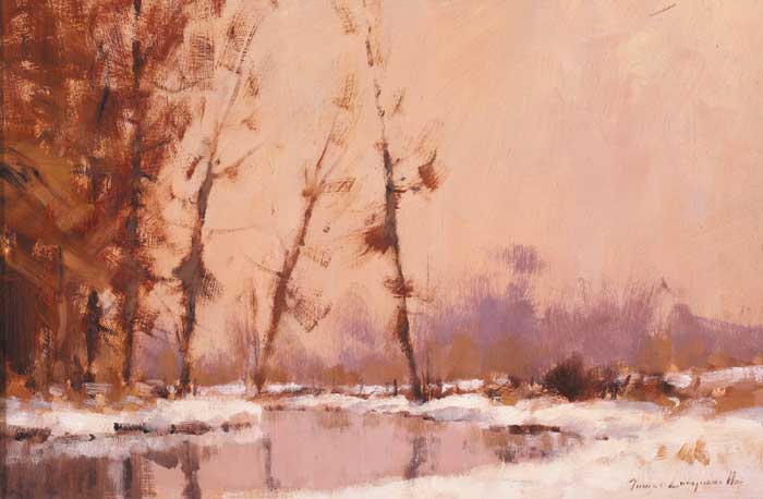 THE RIVER IN WINTER by James Longueville PS RBSA (b.1943) at Whyte's Auctions