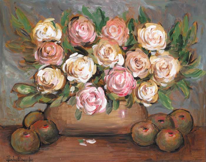 ROSES AND FRUIT by Gladys Maccabe MBE HRUA ROI FRSA (1918-2018) at Whyte's Auctions