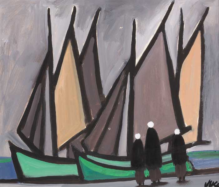 SAILBOATS AND SHAWLIES by Markey Robinson (1918-1999) at Whyte's Auctions