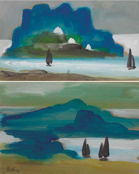 SAILING OFF ARAN SHORES (A PAIR) by Markey Robinson (1918-1999) at Whyte's Auctions