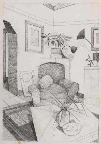 LIVING ROOM INTERIOR by Graham Knuttel (b.1954) at Whyte's Auctions