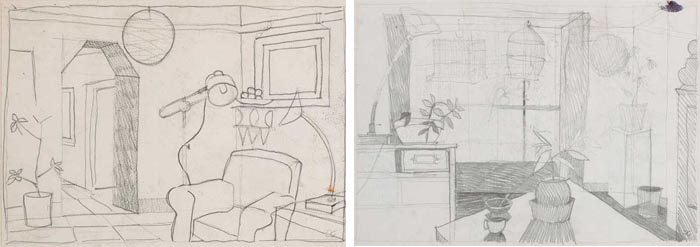 STUDIES OF THE ARTIST'S LIVING ROOM (A PAIR) by Graham Knuttel (b.1954) at Whyte's Auctions