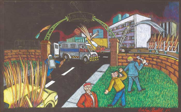 BELFAST RIOTS, 1985 by Graham Knuttel (b.1954) at Whyte's Auctions