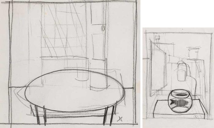 FISHBOWL IN STUDIO and TABLE (A PAIR) by Graham Knuttel (b.1954) at Whyte's Auctions