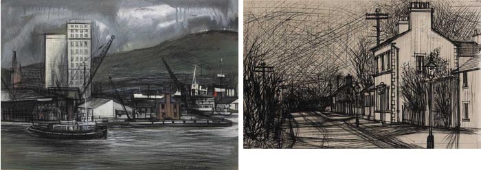 BELFAST DOCKS and A VILLAGE STREET (A PAIR) by Cyril Mount FRSA (b.1920) FRSA (b.1920) at Whyte's Auctions