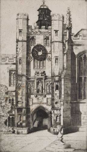 GATEWAY TO THE GREAT COURT, TRINITY COLLEGE, CAMBRIDGE by Albert Chanler sold for 140 at Whyte's Auctions