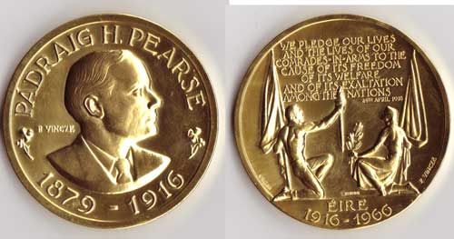 1916 RISING FIFTIETH ANNIVERSARY MEDAL, 1966 by Paul Vincze sold for 1,400 at Whyte's Auctions