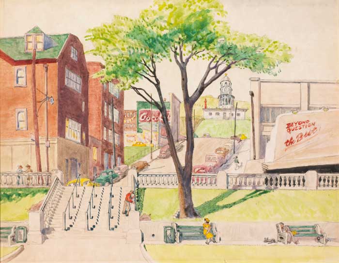 THE PARADE AND CITADEL, HALIFAX, 1957 by Harry Kernoff RHA (1900-1974) at Whyte's Auctions