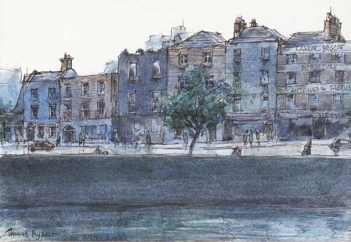 ORMOND QUAY, DUBLIN (IN DECAY), 1986 by Thomas Ryan PPRHA (1929-2021) at Whyte's Auctions