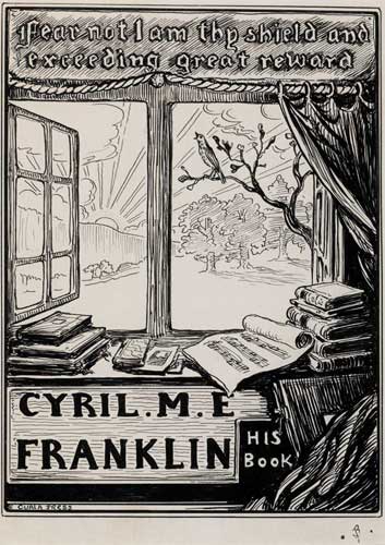 BOOKPLATE FOR CYRIL M. E. FRANKLIN by Jack Butler Yeats RHA (1871-1957) at Whyte's Auctions