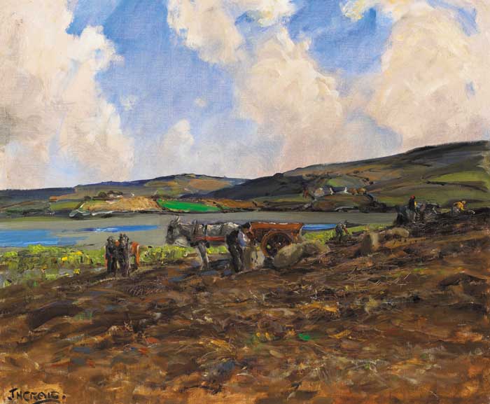 THE POTATO HARVEST, GWEEBARRA, COUNTY DONEGAL by James Humbert Craig sold for �36,000 at Whyte's Auctions