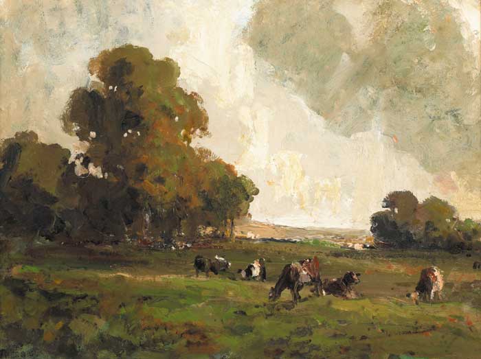 LANDSCAPE WITH CATTLE by James Humbert Craig RHA RUA (1877-1944) at Whyte's Auctions