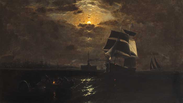 MIDNIGHT ON DUBLIN BAY by Joseph Fitzgerald sold for �5,000 at Whyte's Auctions