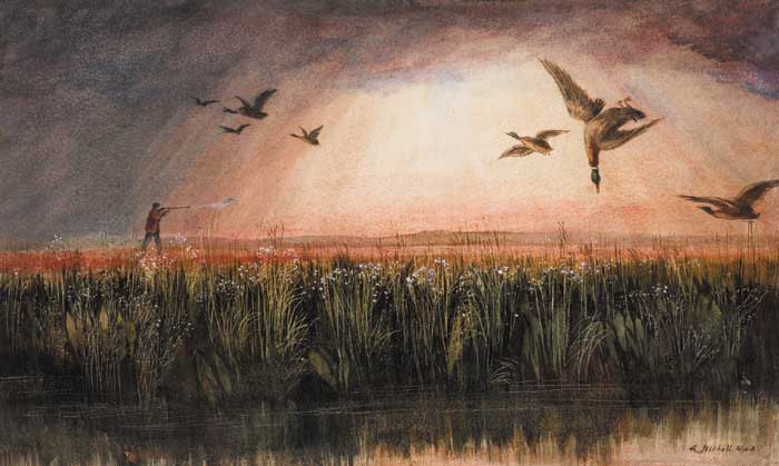 DUCK SHOOTING by Andrew Nicholl RHA (1804-1886) RHA (1804-1886) at Whyte's Auctions