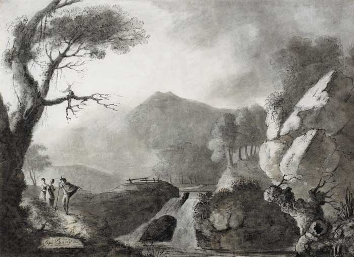 FIGURES CONVERSING BY A RIVER by John James Barralet (1747-1815) (1747-1815) at Whyte's Auctions