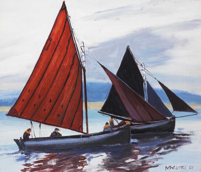 CLOSE ENCOUNTER, OLD QUAY, ROUNDSTONE, 2001 by Cecil Maguire RHA RUA (1930-2020) at Whyte's Auctions