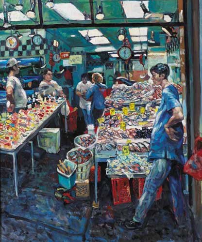 CHINESE FISHMONGERS, 1998 by Hector McDonnell ARUA (b.1947) ARUA (b.1947) at Whyte's Auctions
