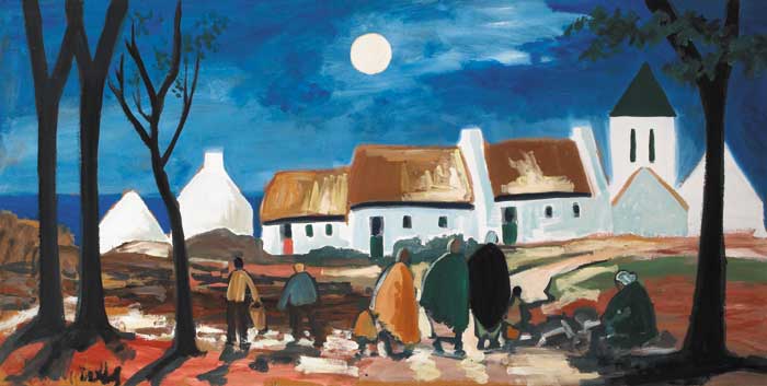 MOON OVER THE VILLAGE NEAR GALWAY, 1967 by Markey Robinson (1918-1999) (1918-1999) at Whyte's Auctions