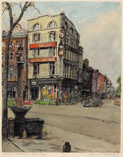 DAWSON STREET FROM STEPHEN'S GREEN by Flora H. Mitchell (1890-1973) at Whyte's Auctions