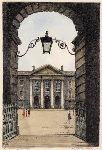 FRONT SQUARE, TRINITY COLLEGE, DUBLIN by Flora H. Mitchell (1890-1973) at Whyte's Auctions
