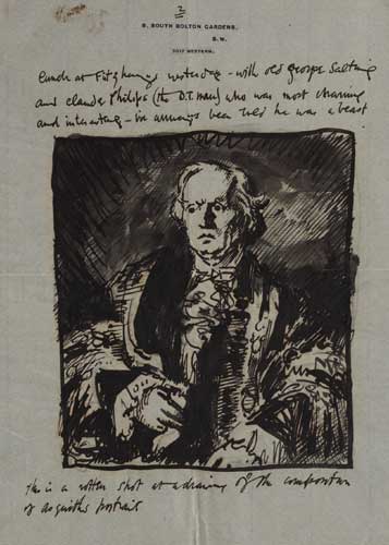 AN ILLUSTRATED LETTER WITH ASQUITH'S PORTRAIT, 1909 by Sir William Orpen KBE RA RI RHA (1878-1931) at Whyte's Auctions