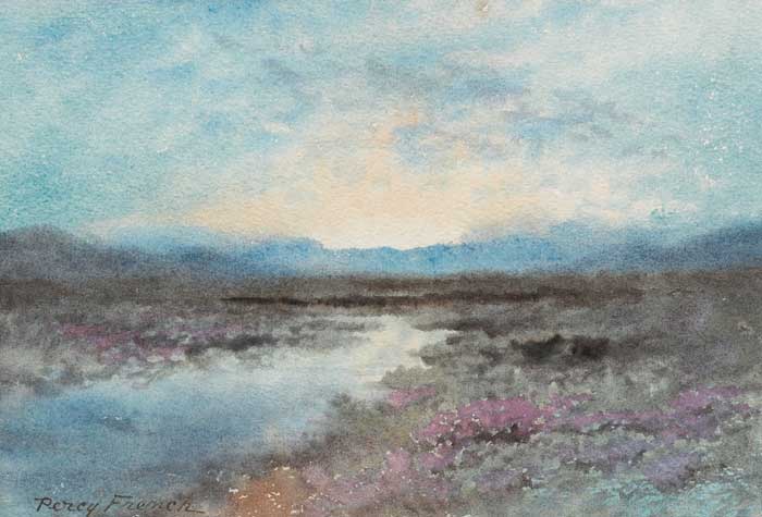 BOGLAND STREAM WITH HEATHER IN FLOWER by William Percy French (1854-1920) at Whyte's Auctions