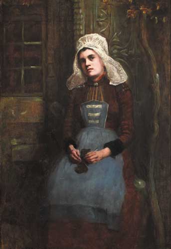 A FLEMISH BELLE, 1895 by Richard Thomas Moynan RHA (1856-1906) at Whyte's Auctions