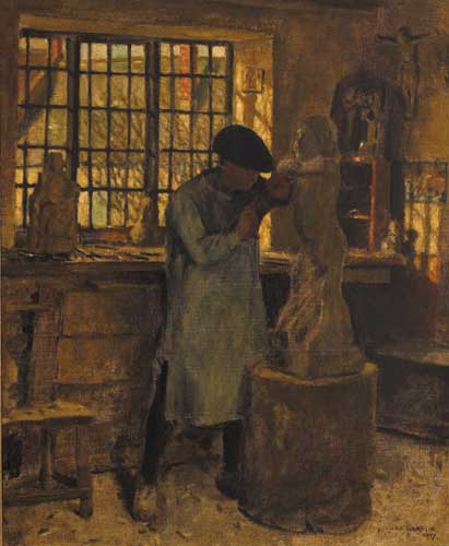 THE SCULPTOR (also known as THE WORKSHOP), 1917 by Norman Garstin (1847-1926) at Whyte's Auctions