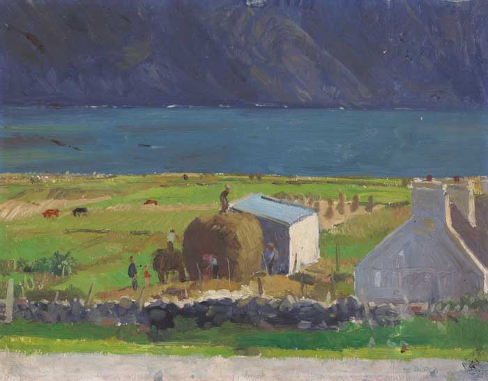ACHILL FARMSTEAD by Micheál de Burca sold for €8,000 at Whyte's Auctions