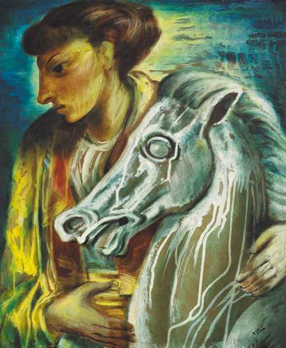 BOY AND PEGASUS by Daniel O'Neill sold for �34,000 at Whyte's Auctions