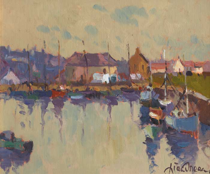 FISHING BOATS AT ARKLOW, COUNTY WICKLOW by Liam Treacy (1934-2004) at Whyte's Auctions