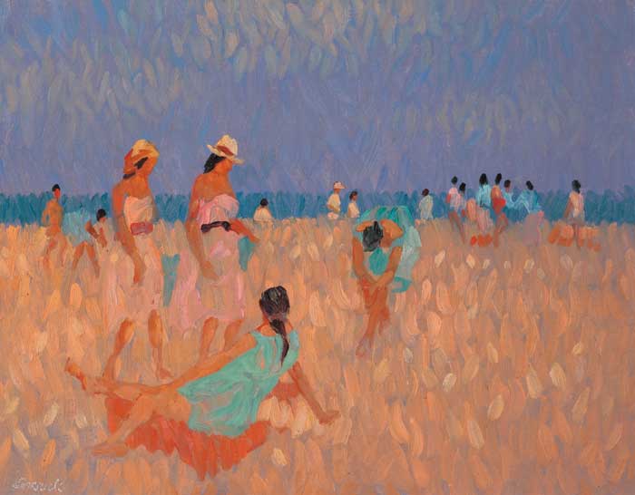 GIRL WITH PONYTAIL, BURRIANA BEACH, NERJA, MALAGA by Desmond Carrick sold for �3,700 at Whyte's Auctions