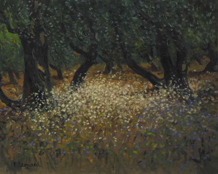 AN OLIVE GROVE AT DASSIA, CORFU by Patrick Leonard HRHA (1918-2005) at Whyte's Auctions