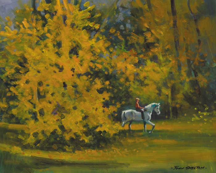 AUTUMN RIDE, BELLEWSTOWN WOOD, COUNTY MEATH by John Skelton (1923-2009) at Whyte's Auctions