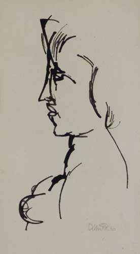 PROFILE STUDY OF A WOMAN, 1950 by Colin Middleton MBE RHA (1910-1983) at Whyte's Auctions
