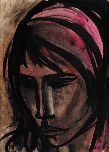 GIRL'S HEAD IN THREE QUARTER PROFILE by Leslie Mary MacWeeney (b.1935) at Whyte's Auctions