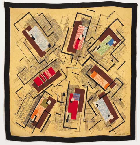 LADIES SILK SCARF by Irene Rice Pereira (American, 1902-1971) (American, 1902-1971) at Whyte's Auctions