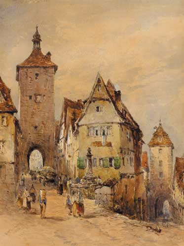 STREET SCENE, ROTHENBERG, BAVARIA, 1882 by William Bingham McGuinness RHA (1849-1928) at Whyte's Auctions
