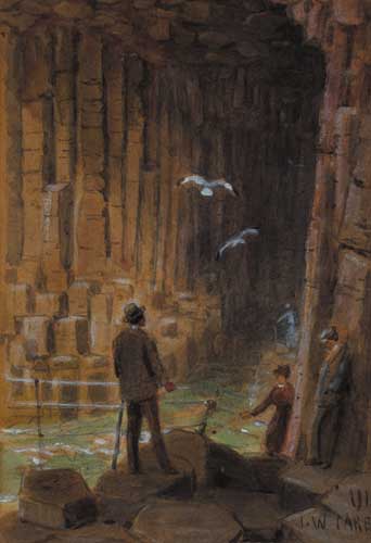 VISITORS AT THE ENTRANCE OF FINGAL'S CAVE, STAFFA, 1910 by Joseph William Carey RUA (1859-1937) RUA (1859-1937) at Whyte's Auctions