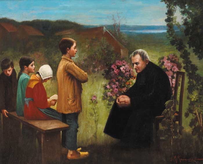 THE LESSON by Joseph Malachy Kavanagh RHA (1856-1918) at Whyte's Auctions